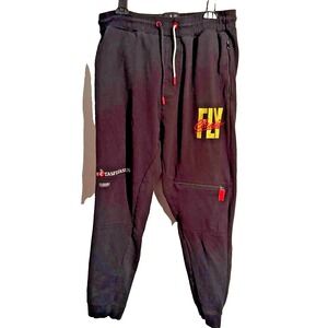 Y2K Men's Born Fly Black Fly Classic 2X Fleece Jogger Retro Style